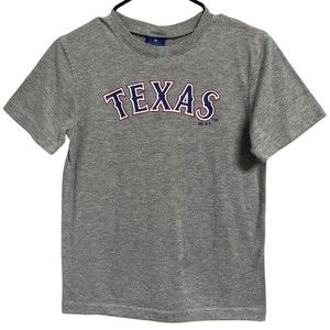 Genuine Merchandise Texas Rangers MLB Boys Texas T Shirt Size 10/12 Grey